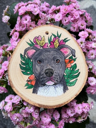 Portret na plastrze drewna