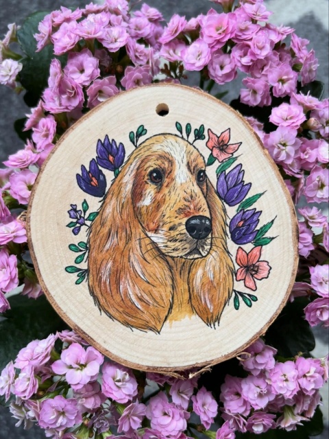 Portret na plastrze drewna