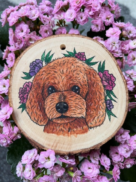 Portret na plastrze drewna