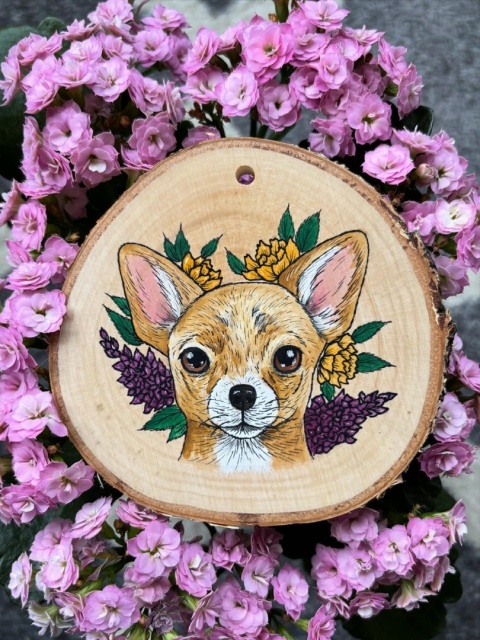 Portret na plastrze drewna