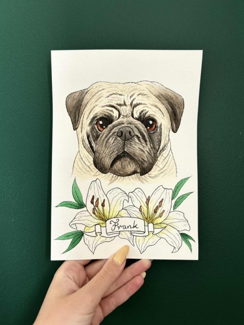 Portret z kwiatami/roślinami