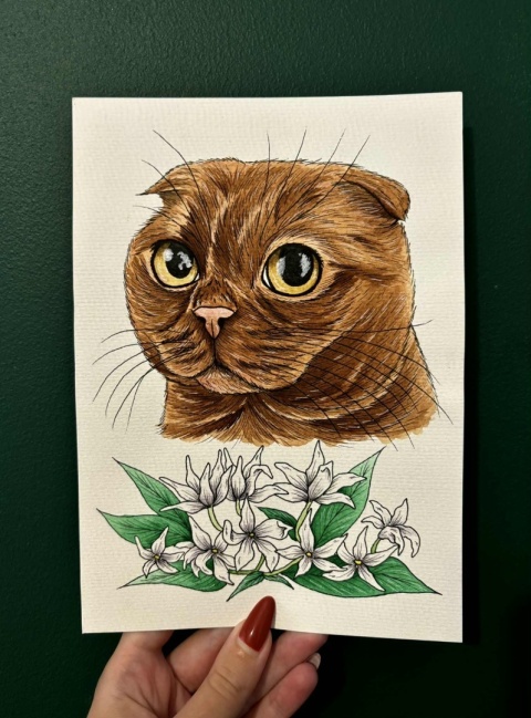 Portret z kwiatami/roślinami